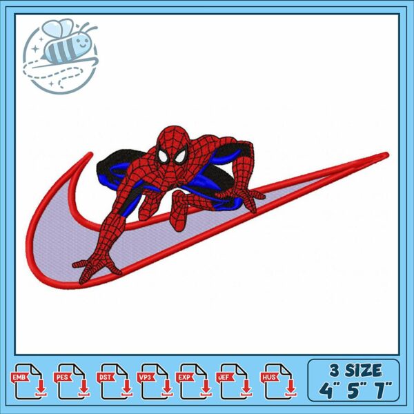 Spider Superhero Embroidery Design for Sewing Projects