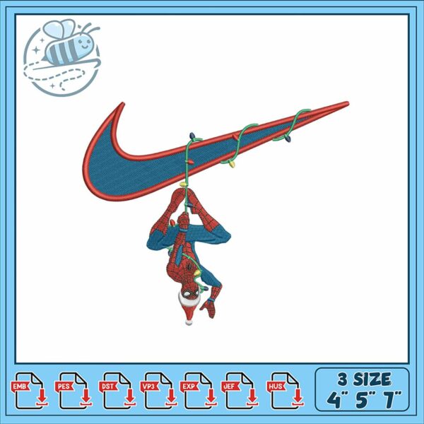 Spiderman Embroidery Design for Nike Logo Lovers