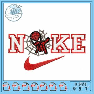Spiderman Inspired Nike Embroidery Design File