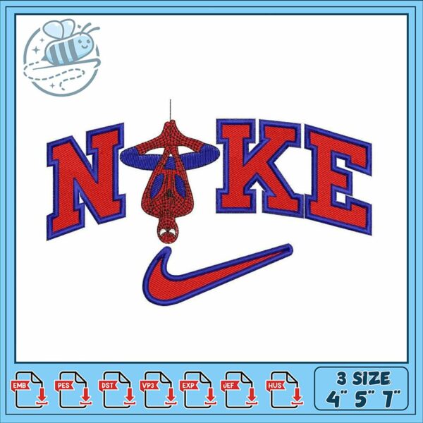 Spiderman Nike Embroidery Design for All Machines