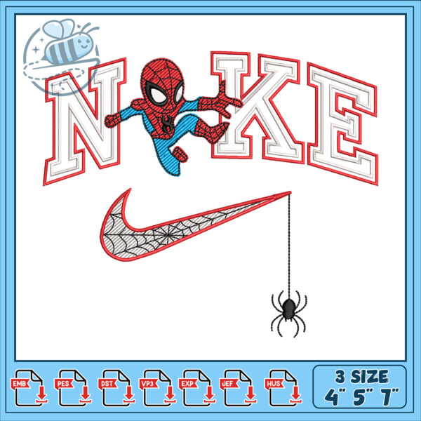 Spiderman Nike Embroidery Design for Kids Apparel