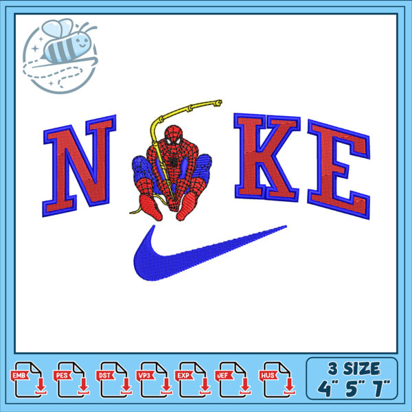 Spiderman Nike Name Embroidery Design