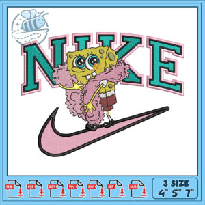 SpongeBob Nike Embroidery Design