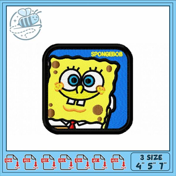 SpongeBob SquarePants Embroidery Design Downloadable