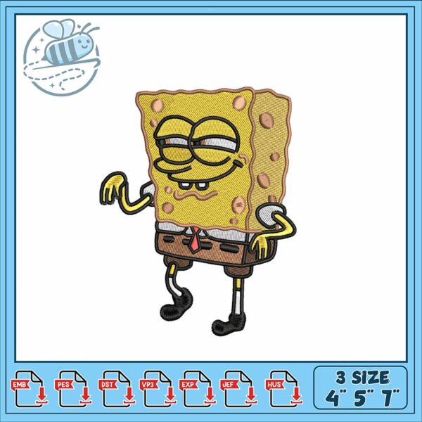 SpongeBob SquarePants Embroidery Design in Three Sizes