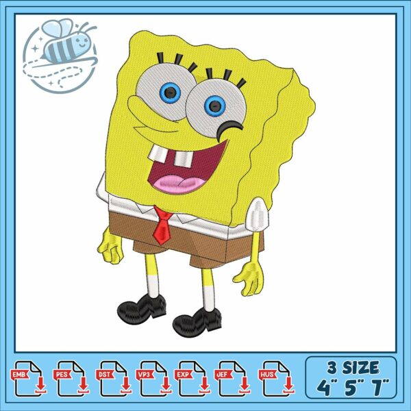 Spongebob cartoon design embroidery, spongebob characters​ embroidery