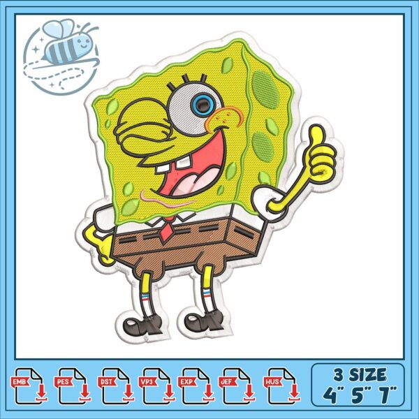 Spongebob embroidery, spongebob square pants​ embroidery