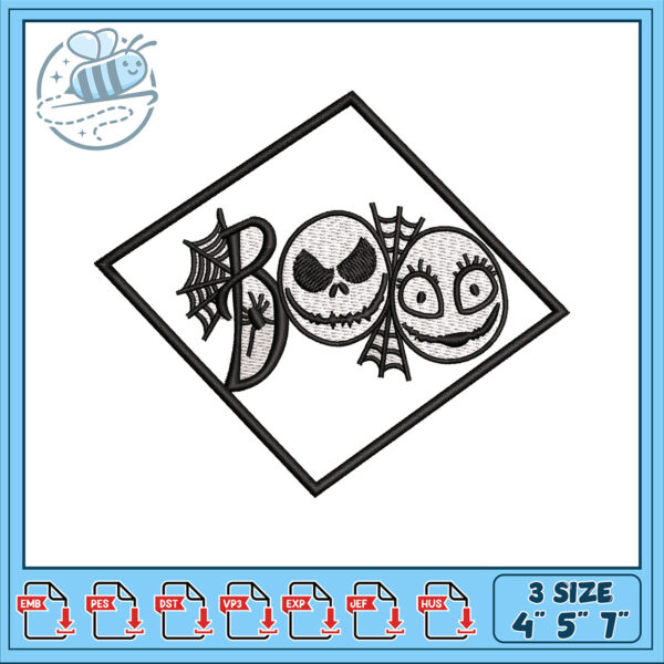 Spooktacular Boo Embroidery Design for Halloween Fun