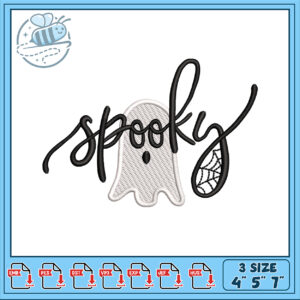 Spooky Ghost Embroidery Design for Halloween Decor