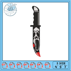 Spooky Knife Embroidery Design for Halloween Decor