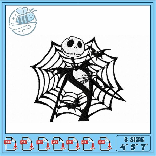Spooky Spiderweb Embroidery Design for Halloween Fun