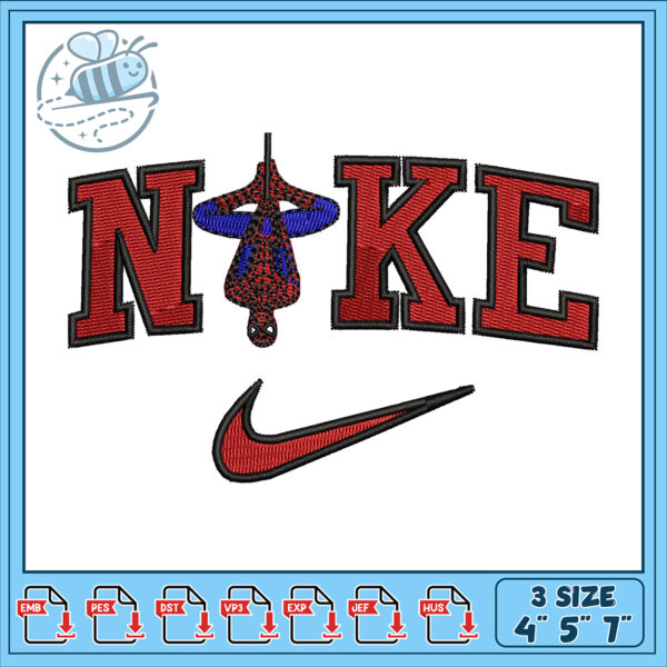 Sporty Nike Embroidery Design Spiderman Theme 4 5 7