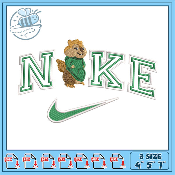 Squirrel Nike Embroidery Design