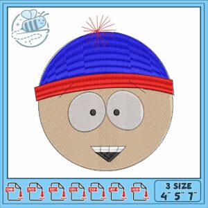 Stan marsh face embroidery, stan marsh fanart​ embroidery