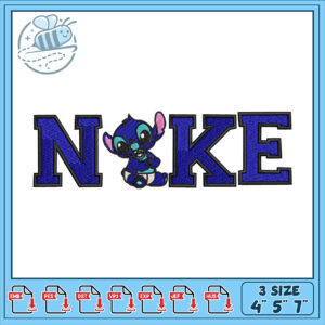 Stitch Baby Name Embroidery Design 4x5x7 Inch