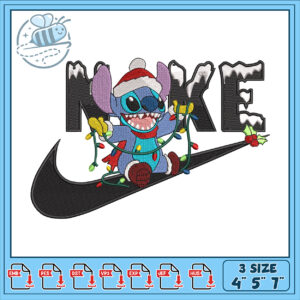 Stitch Christmas Nike Embroidery Design