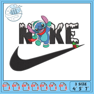 Stitch Design of Playful Character with Text