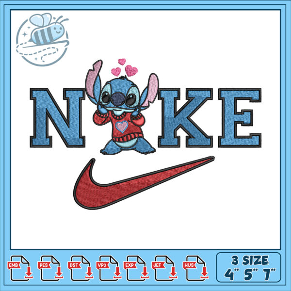 Stitch Embroidery Design Cute Stitch Nike Logo