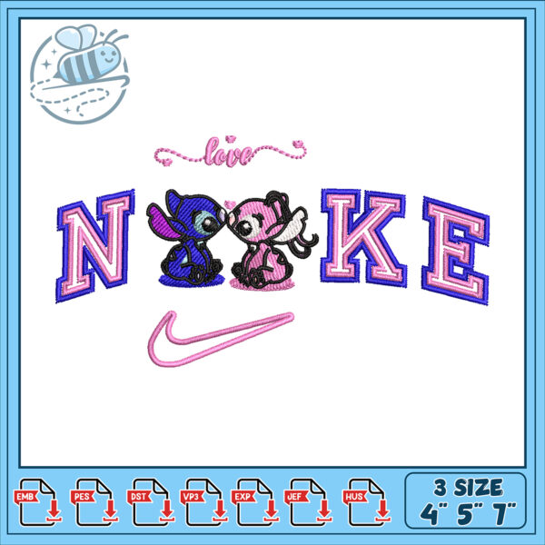 Stitch Love Nike Embroidery Design