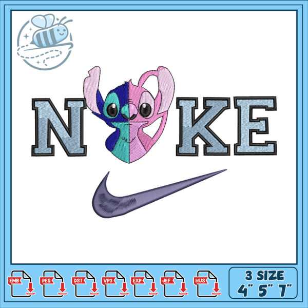 Stitch NOKE Embroidery Design 4x5x7 Inch