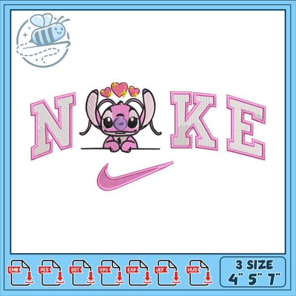 Stitch Nike Embroidery Design 4x5x7