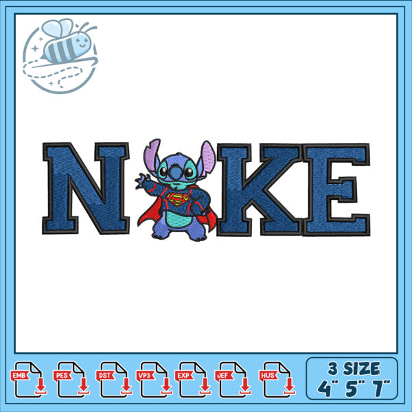 Stitch Superhero Name Embroidery Design