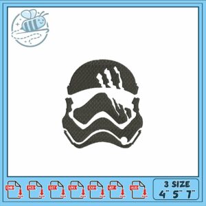 Stormtrooper Helmet Embroidery Design Three Sizes