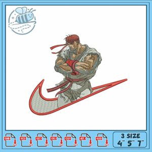Street Fighter Ryu Embroidery Design for DIY Crafts