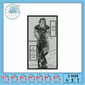 Strong Hanma Yuuro Embroidery Design for All Sizes