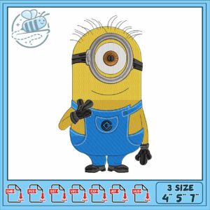 Stuart the minion embroidery, cartoon with minions​ embroidery