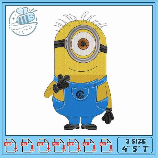 Stuart the minion embroidery, cartoon with minions​ embroidery