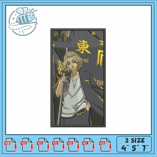 Stylish Anime Character Embroidery Design Download