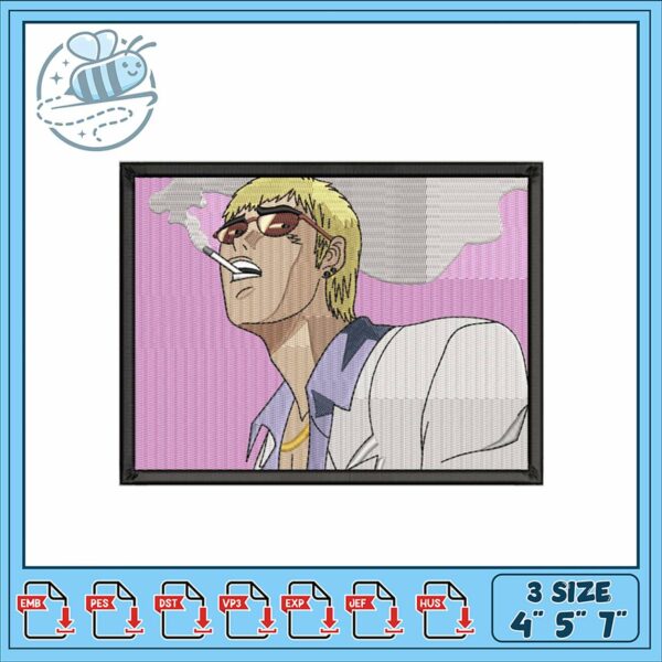 Stylish Anime Character Embroidery Design Pattern