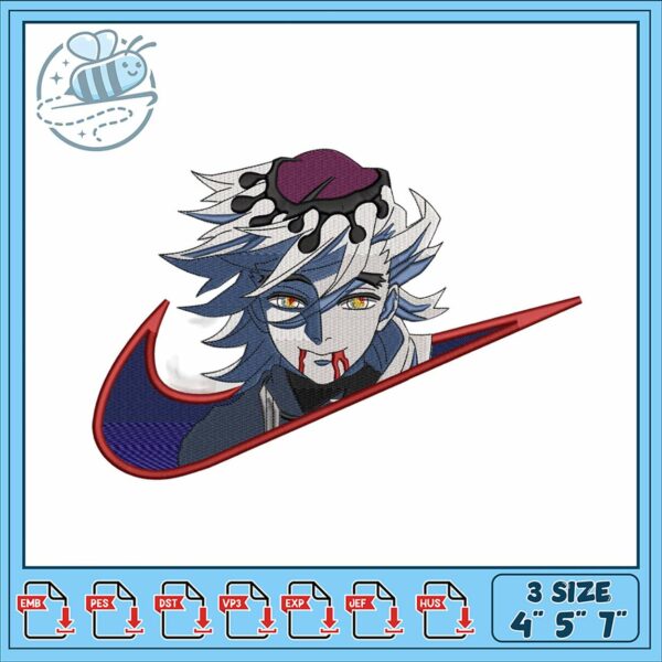 Stylish Anime Inspired Nike Embroidery Design File