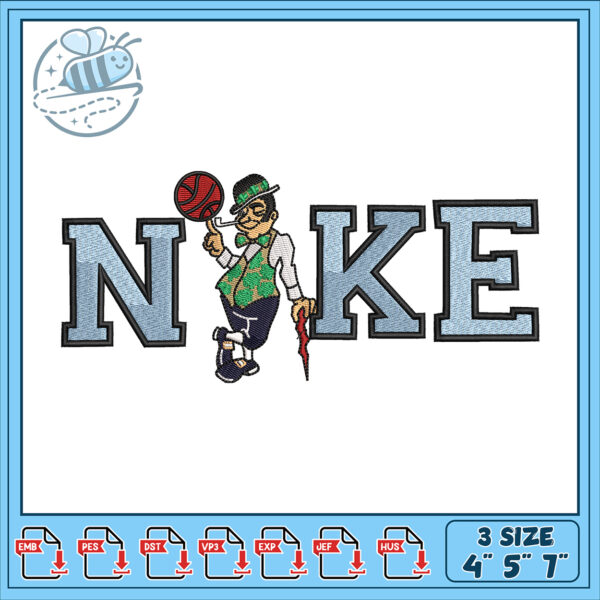 Stylish Basketball Themed Embroidery Design File