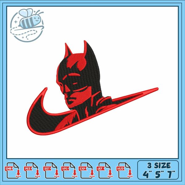Stylish Batman Inspired Embroidery Design Files