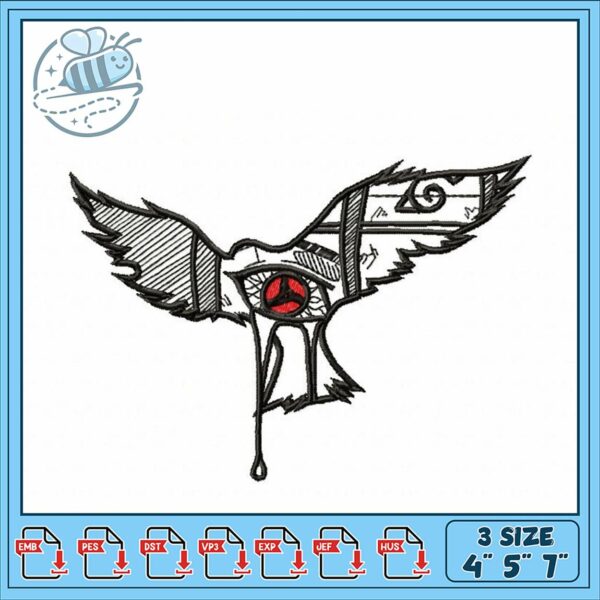 Stylish Bird Embroidery Design in Three Sizes
