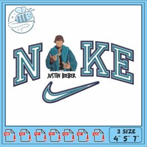 Stylish Embroidery Design Featuring Nike and Bieber
