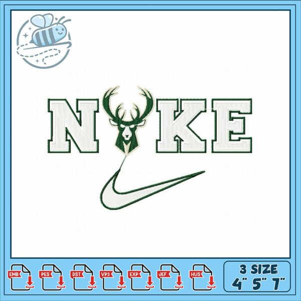 Stylish Embroidery Design NKE with Deer Motif