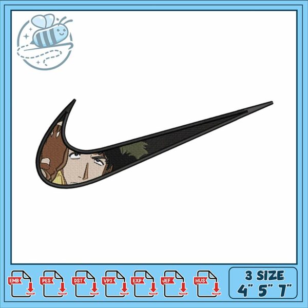 Stylish Embroidery Design Nike Logo Cartoon Style