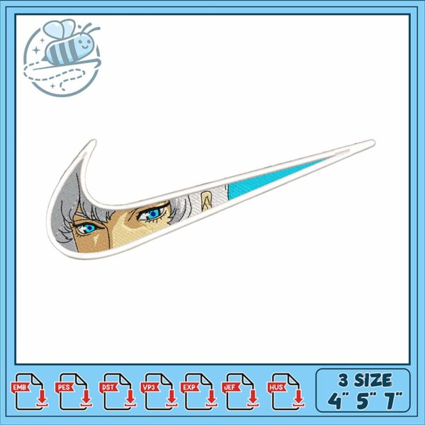 Stylish Embroidery Design Nike Logo with Blue Eyes