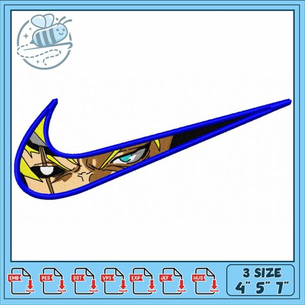 Stylish Embroidery Design Nike Logo with Character