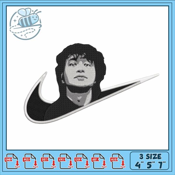 Stylish Embroidery Design Nike Logo with Portrait