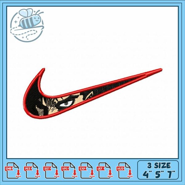 Stylish Embroidery Design Nike Swoosh Red Style