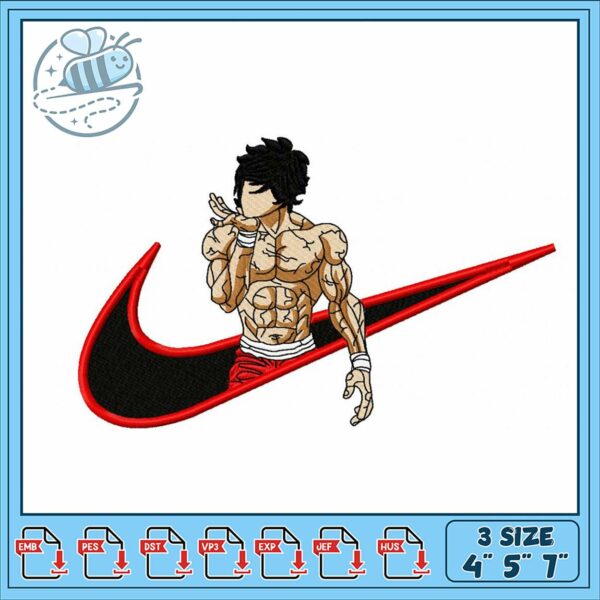 Stylish Embroidery Design of Athlete with Nike Logo