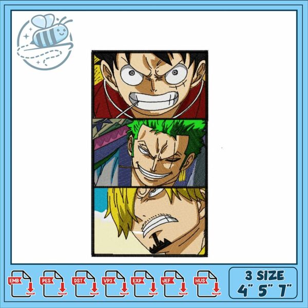 Stylish Embroidery Design of Iconic Anime Characters