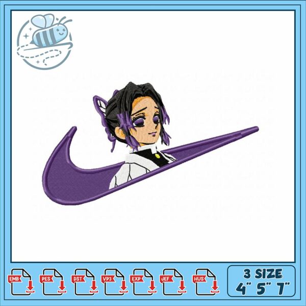 Stylish Embroidery Design of Purple Haired Character