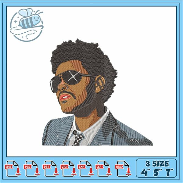 Stylish Embroidery Design of a Cool Icon 4×5 7 Inch