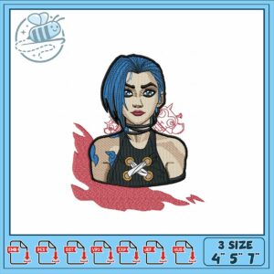 Stylish Embroidery Design of a Modern Woman Portrait