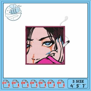 Stylish Embroidery Design of a Portrait Woman Art